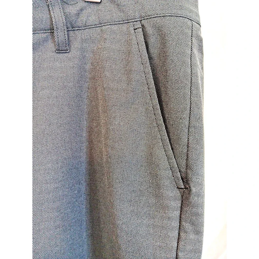 Adidas Men’s Golf Shorts 34 Gray Herringbone Stretch Performance Flat Front